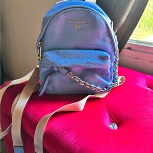 Michael Kors Blue Backpack with Structured Design